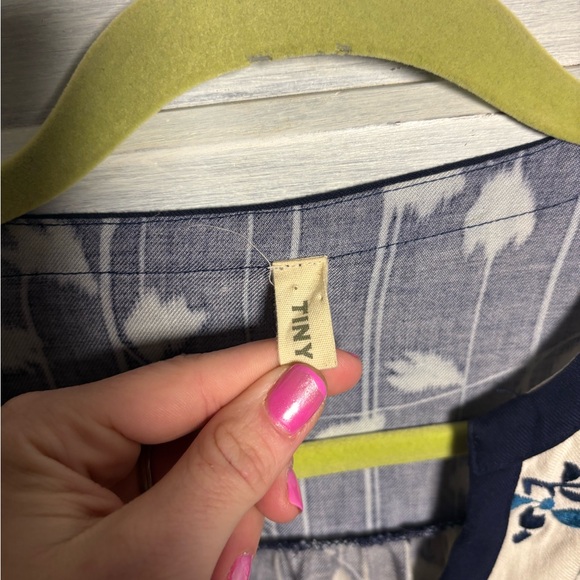 Anthropologie Tiny Semele Embroidered Patchwork Drop Waist Shirtdress Boho - Picture 9 of 11